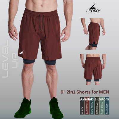 9" Inseam 2in1 Shorts for Men BSS04_img_8