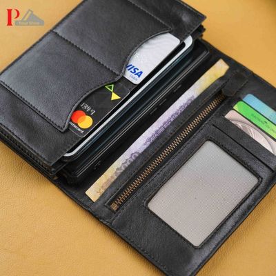 Black Double Chamber Long Wallet_img_2