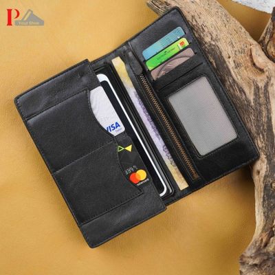 Black Double Chamber Long Wallet_img_3