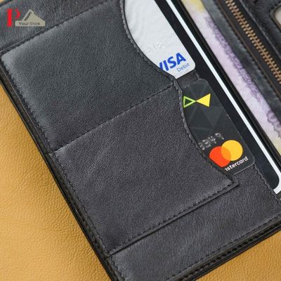 Black Double Chamber Long Wallet_img_4