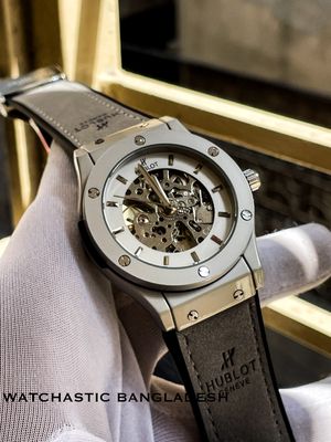 Hublot Auto Velvet Grey Belt Silver Case_img_0