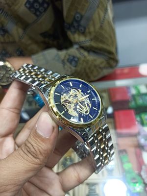 Automatic Skeleton Rolex Watch Silver Blue_img_1