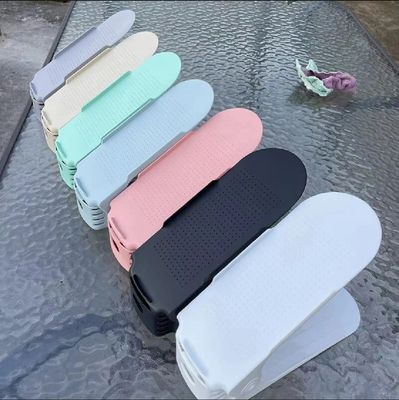 Shoe Slots Organizer, Adjustable Stacker Storage Space Saver, Double Deck Holder for Closet Organization_img_2
