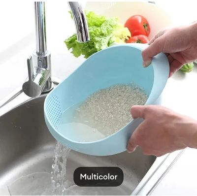 01 pcs Perfect Plastic Washing Bowl For Rice Vegetables Fruits Container 2 in 1 Plastic Rice Washer Strainer and Colander_img_3