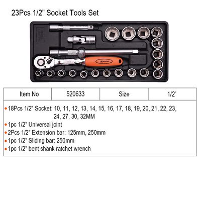 Harden 23pcs 1/2" Socket Set Tools Set 520633_img_5