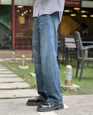 Straight loose fitted deep blue denim pant_img_1