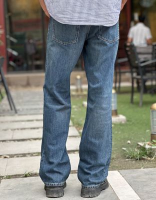 Straight loose fitted deep blue denim pant_img_2