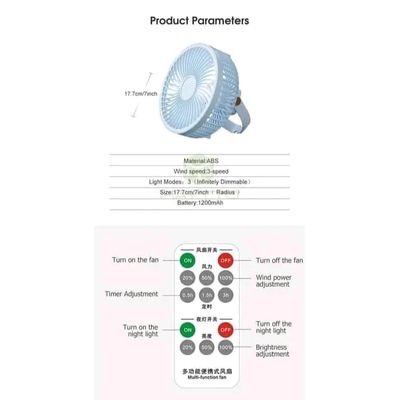 🔥🔥 MAYTTO USB rechargeable remote controlled Desktop Hanging Camping Fan..._img_3