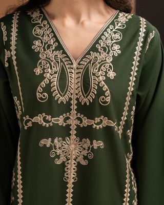 Majestic Green-Designer Embroidered 2-Pis Set_img_3