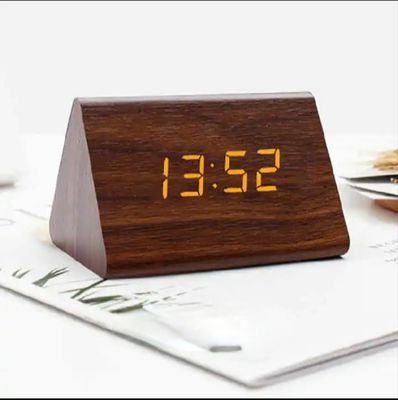 Aesthetically Pleasing Bamboo and Wood Texture Electronic Clock Digital Interpretation of Time Fabrication Services Product_img_1
