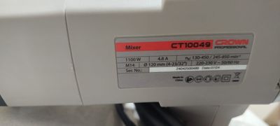 CROWN Professional Electric Hand Mixer, Power Mixer, 120mm, 1050W; CT10049_img_11
