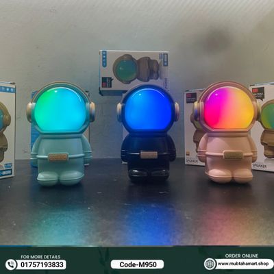 Wrader X808 Wireless Stereo Woofer Bass Cute Gift Astronaut Loud Portable Creative Active Bass Rgb Light Bluetooth Speaker