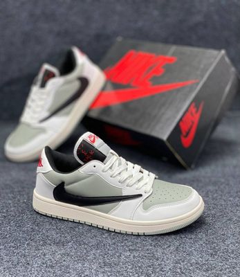NIKE Air Jordan 1 Low Barb white gray_img_4