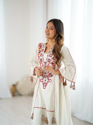 প্রিমিয়াম চায়না লিলেন জামা সালোয়ার সেট_img_4
