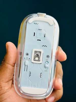 GearUP WM30 Transparent Crystal 2.4G + Bluetooth Magnetic Wireless Mouse- Blue Color_img_9