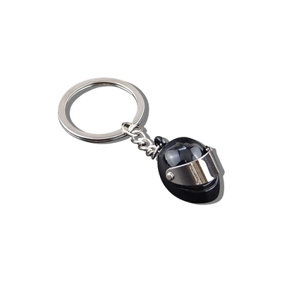Black Motorcycle Helmet Model Key Ring_img_0