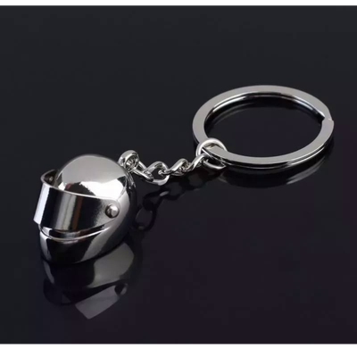 Silver Motorcycle Helmet Model Key Ring_img_1