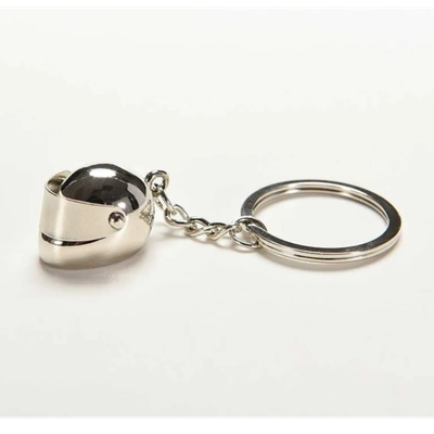 Silver Motorcycle Helmet Model Key Ring_img_3