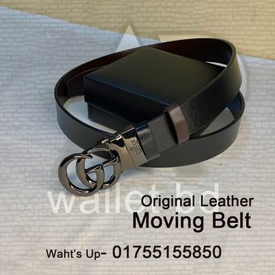 Gucci Original Leather Moving Belt 2 side used With Box_img_4
