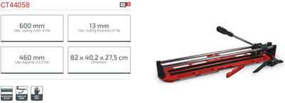 CROWN 24" Professional Tile Cutter, 600mm, 13mm; CT44058_img_6