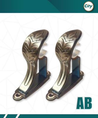 ১ জোড়া অ্যান্টিক ব্রাশ পলিশ করা সিংগেল পর্দার পাইপ হোল্ডার সাইড ক্লাম্প ১ ইঞ্চি পাইপের জন্য_img_0