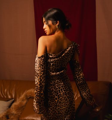 Talk Leopard Slit Dress_img_2