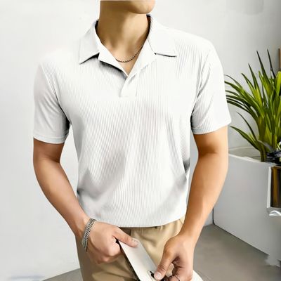 Koreans Polo Open Neck T-shirt_img_2