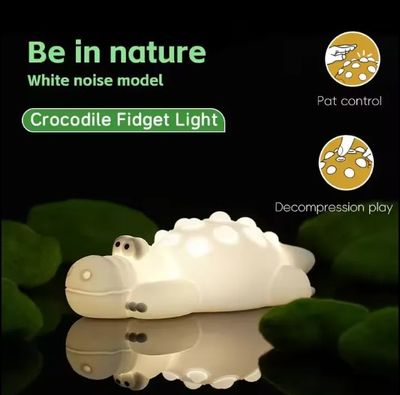 7 Color Crocodile Shape Silicone Night Light Toy for Kids_img_1