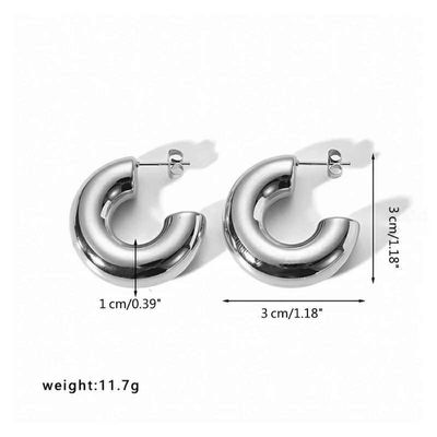 C shape Drop earring Color Gold and silver_img_1