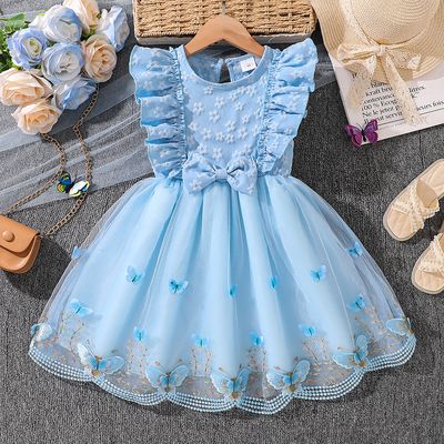 Imported ✨ Girls' Summer Sleeveless Lace & Mesh Princess Dress_img_0