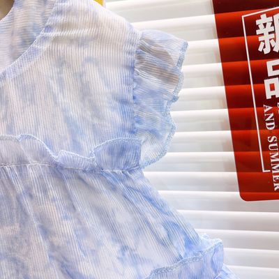 Kids Girls Summer Party Dress – Blue Tie-Dye Ruffle Gown ( 2 to 6 years)_img_5