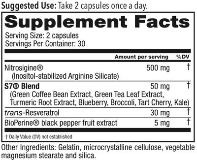 Nitric Oxide Blood Flow 7 - 90 Capsules - Made in UK_img_1