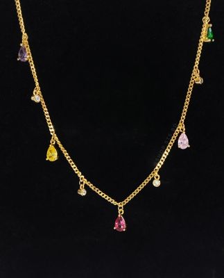 Multicoloured droplets charm necklace_img_1