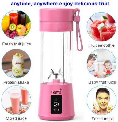 Portable Blender, Personal Mini Bottle Travel Electric Smoothie Blender Maker Fruit Juicer Cup, with 13oz Bottles_img_1