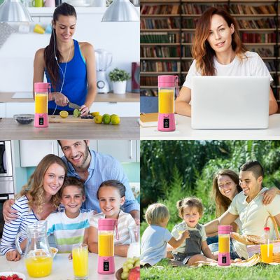 Portable Blender, Personal Mini Bottle Travel Electric Smoothie Blender Maker Fruit Juicer Cup, with 13oz Bottles_img_4