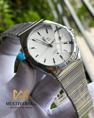 OMEGA CONSTELLATION WHITE DIAL SILVER CHAIN (AA)_img_0