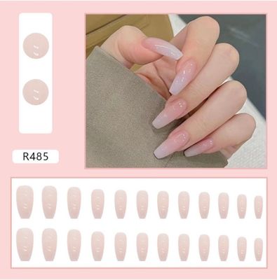 24 pcs fake nails set 🥺💗 with glue stick / glue sticker Dm us to order_img_0
