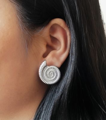 Sundial shell stud earrings - silver_img_0