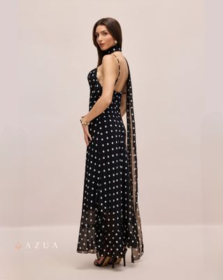 Polka Dot Ruffle Slip Long Dress_img_1