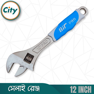 ১ পিস ১২ ইঞ্ছি সেলাই রেঞ্চ হেভি সামঞ্জস্যযোগ্য ক্রোম সফট রাবার গ্রিপ হ্যান্ডেল ৩ ইন ১ স্প্যানারের সাথে বক্স এন্ড হেক্স ফাংশন_img_1