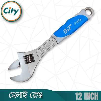 ১ পিস ১২ ইঞ্ছি সেলাই রেঞ্চ হেভি সামঞ্জস্যযোগ্য ক্রোম সফট রাবার গ্রিপ হ্যান্ডেল ৩ ইন ১ স্প্যানারের সাথে বক্স এন্ড হেক্স ফাংশন_img_2