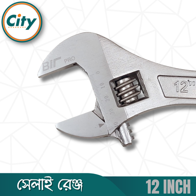 ১ পিস ১২ ইঞ্ছি সেলাই রেঞ্চ হেভি সামঞ্জস্যযোগ্য ক্রোম সফট রাবার গ্রিপ হ্যান্ডেল ৩ ইন ১ স্প্যানারের সাথে বক্স এন্ড হেক্স ফাংশন_img_3