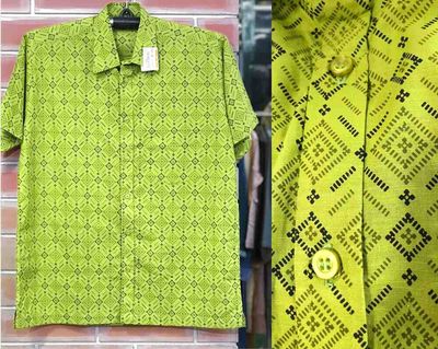 Dark Olive Printed Cotton Men Half Shirt | Palli_img_0