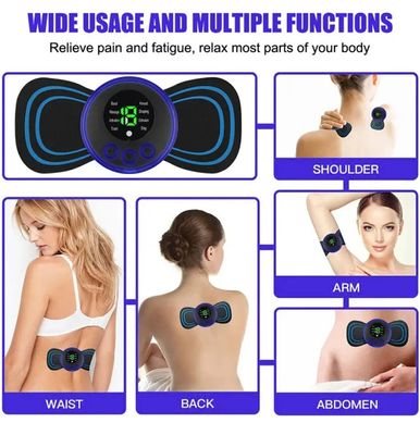 Neck Back Massager Sticker EMS Pulse Mini Electric Cupping Massage for Shoulder Leg Cervical Body Muscle Stimulator Relief Pain_img_7