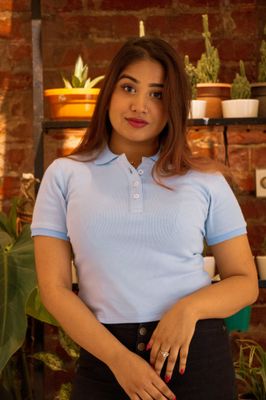 SALE: Women's Sky Blue Polo_img_1
