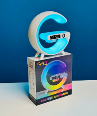 G63 Smart Light Sound Speaker Machine Fast Charging Alarm Clock 7-Color RGB Music Player Speaker_img_1