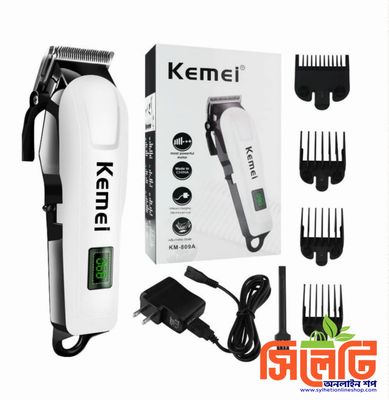 Professionals Design Perfect Shaver And Haircut Rechargeable Beard And Moustaches Hair Machine And Trimming With Cord And Without Cordless Use km809A(White)_img_0
