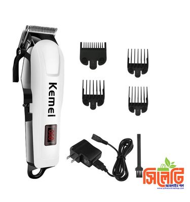 Professionals Design Perfect Shaver And Haircut Rechargeable Beard And Moustaches Hair Machine And Trimming With Cord And Without Cordless Use km809A(White)_img_1