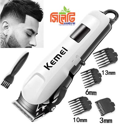 Professionals Design Perfect Shaver And Haircut Rechargeable Beard And Moustaches Hair Machine And Trimming With Cord And Without Cordless Use km809A(White)_img_2