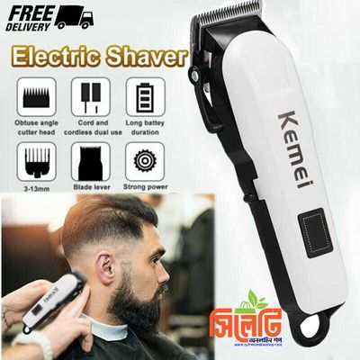 Professionals Design Perfect Shaver And Haircut Rechargeable Beard And Moustaches Hair Machine And Trimming With Cord And Without Cordless Use km809A(White)_img_3